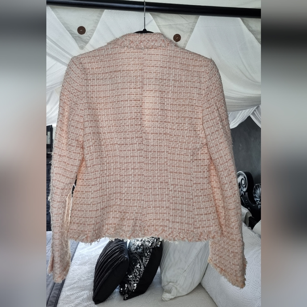 Zara pink tweed blazer size usa 8 is a au 10 to 12 - Picture 7 of 7